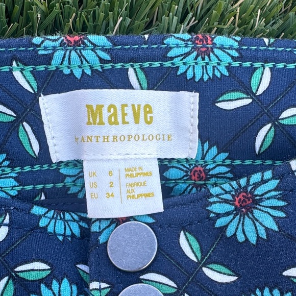 Maeve by Anthropologie Amazing Blue Daisy Pants - Picture 3 of 7